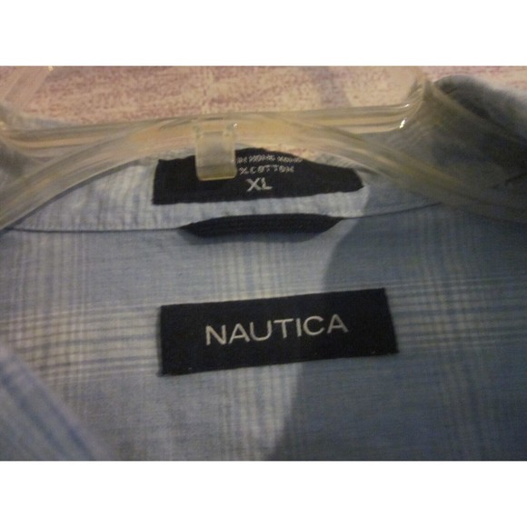 Nautica Shirt Mens XLarge Long Sleeve Button Front Pockets Long Sleeve Blue - Picture 2 of 4
